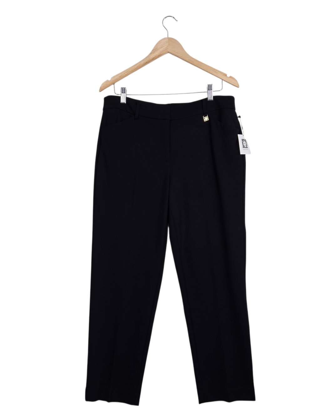 Anne Klein Slim Ankle Pants Size 12P Black Classic Career Trousers NWT
